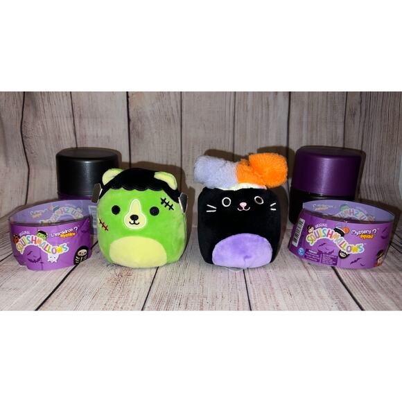 2x Squishmallows Len & Autumn Halloween 4" Mystery Squad Capsule Mini Plush Doll - Picture 2 of 3